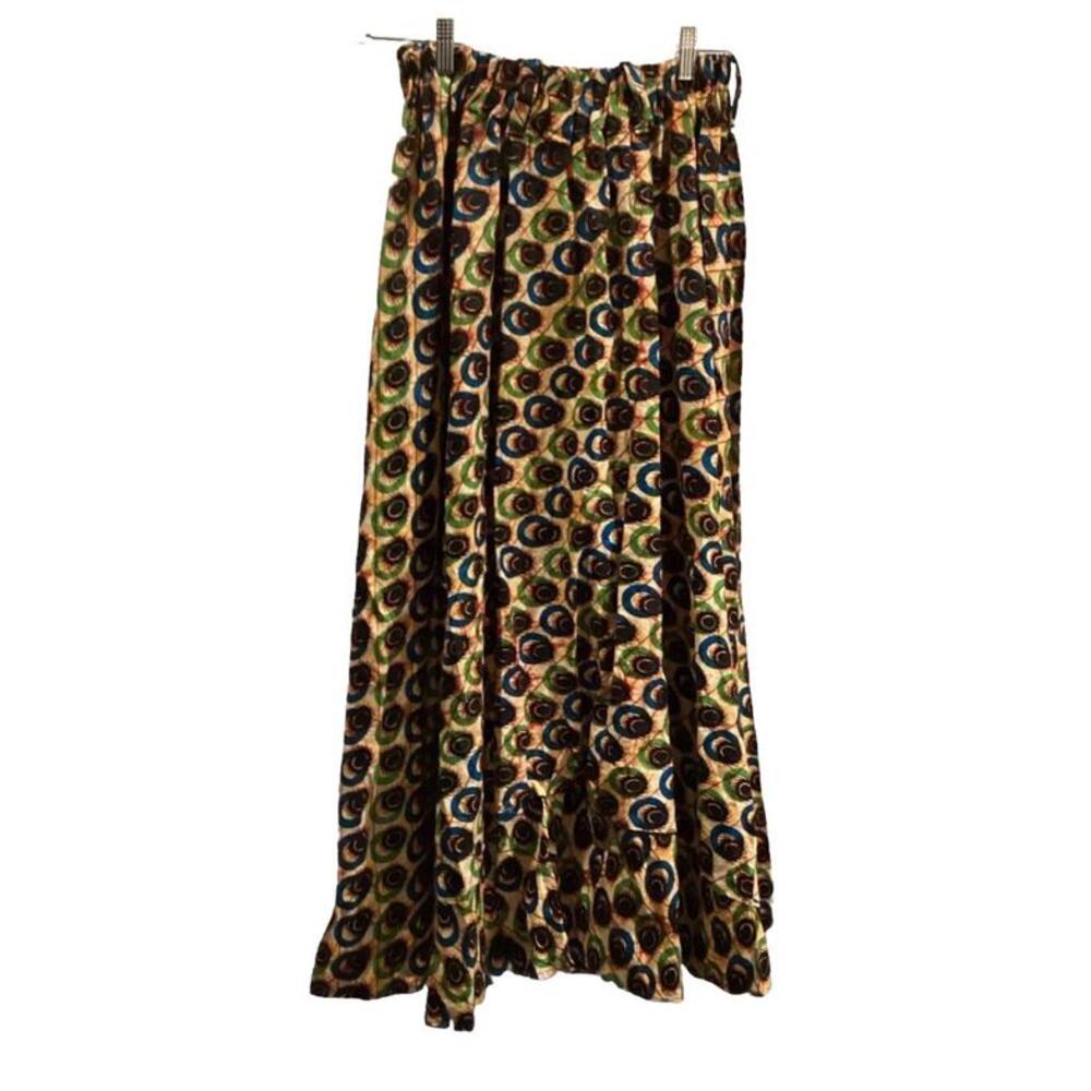 Peacock Inspired Long Skirt Elastic Waist